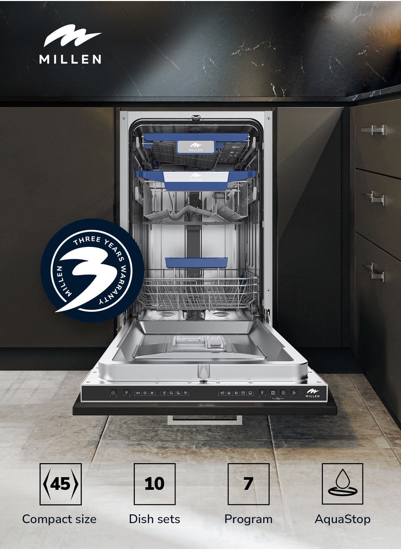 MILLEN - Built In Dishwasher 45cm, 7 programs - Image 1