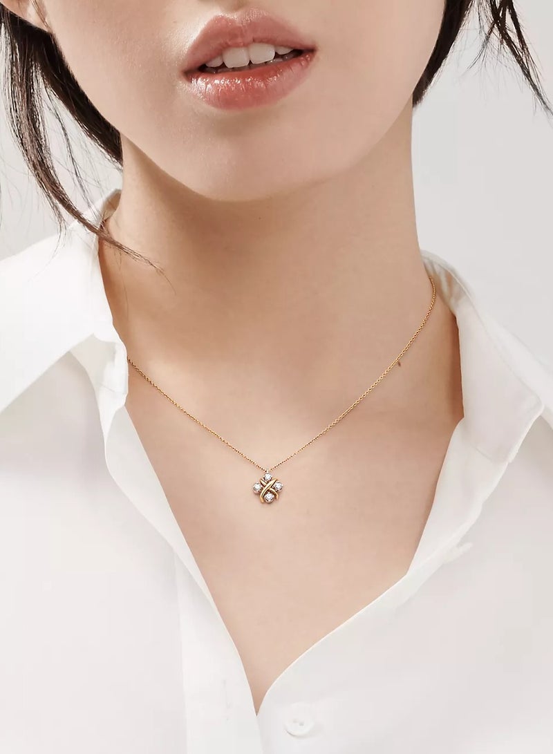 Tiffany & Co. Jean Schlumberger by Tiffany Lynn pendant in 18k gold with diamonds in platinum.  - Image 2