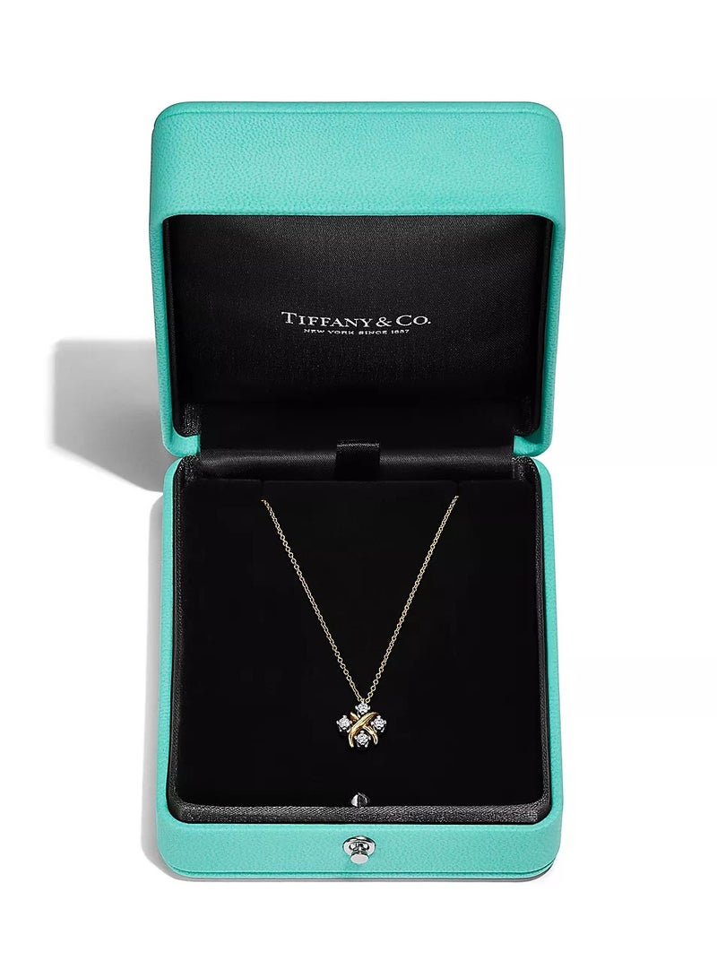 Tiffany & Co. Jean Schlumberger by Tiffany Lynn pendant in 18k gold with diamonds in platinum.  - Image 3