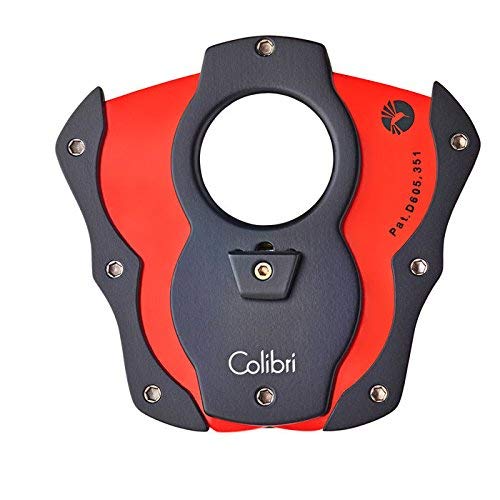 Colibri Premium Cut Cigar Cutter - Ergonomic Stainless Steel, Double Guillotine Style Spring-Loaded Straight Cut Blade, Ideal for up to 62+ Ring Gauge - Gift for Cigar Enthusiasts (Black & Red) - Image 2