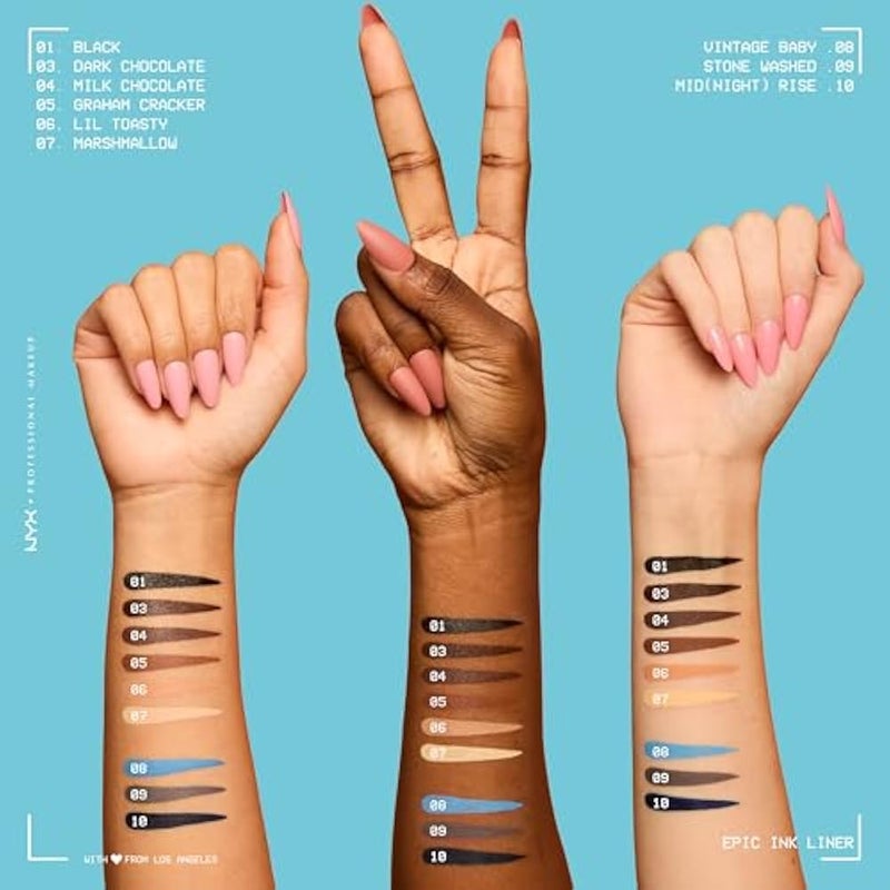 NYX PROFESSIONAL MAKEUP Epic Ink Liner, Waterproof Liquid Eyeliner - Vintage Baby, Vegan Formula, Intense Pigment - Image 5