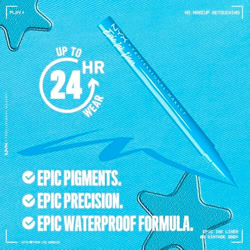 NYX PROFESSIONAL MAKEUP Epic Ink Liner, Waterproof Liquid Eyeliner - Vintage Baby, Vegan Formula, Intense Pigment - Image 2