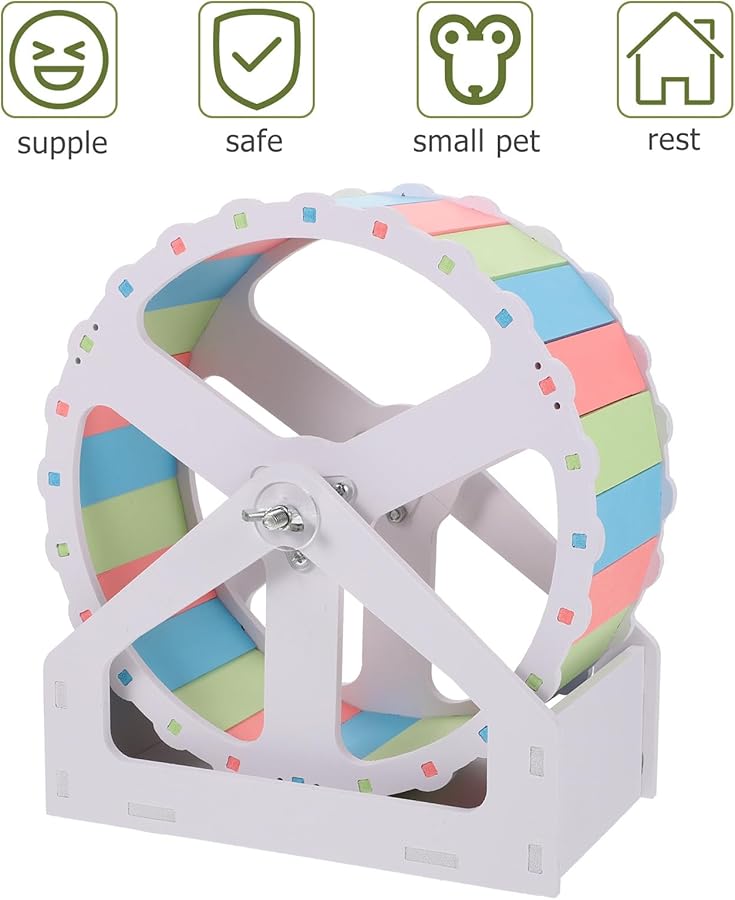 Large 21Cm Quiet Hamster Running Wheel Stand For Hedgehog Chinchilla Gerbil Exercise - Image 3