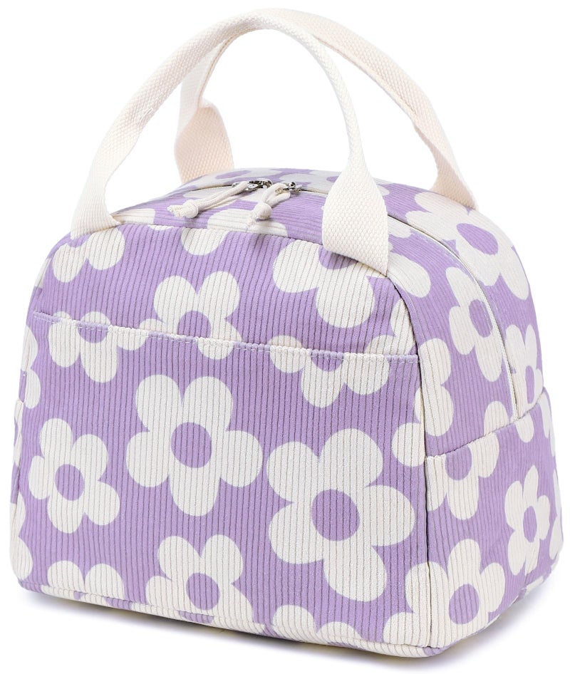 Bluboon Lunch Bag for Women Men Cute Corduroy Lunch Tote Bags Reusable Insulated Lunch Box Large Capacity Reusable Insulated Cooler for Work Picnic or Travel - Image 1