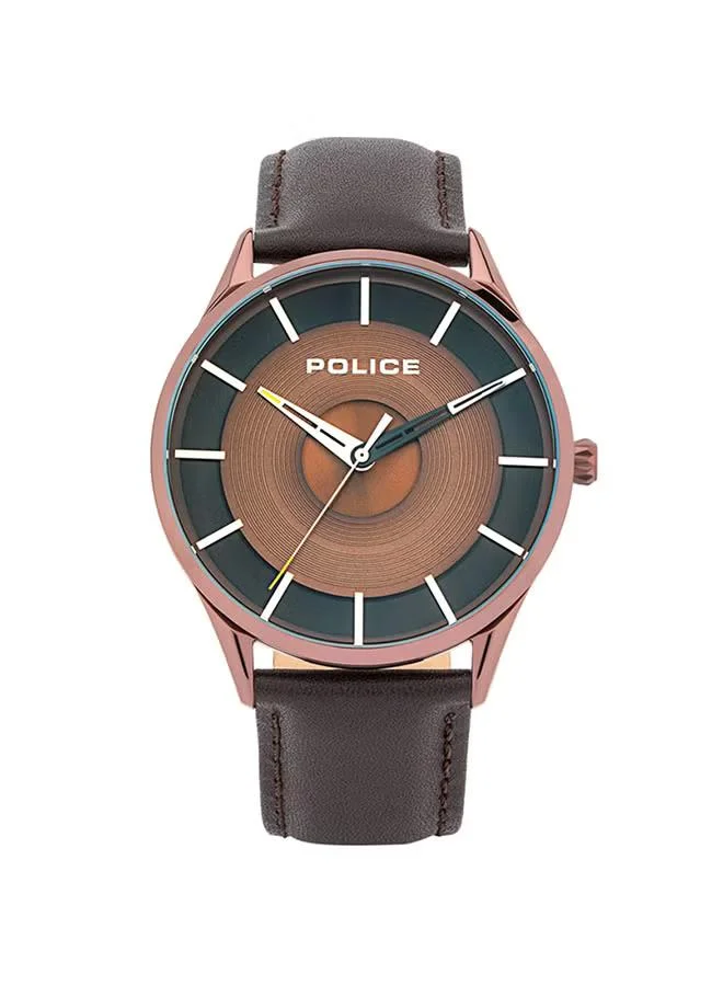 POLICE Men's Leather Analog Wrist Watch