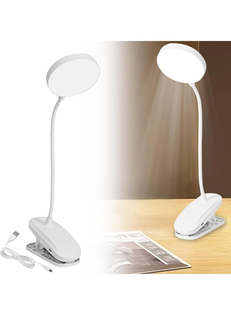 Rechargeable Flexible Clip LED Desk Lamp – 3 Brightness Levels, Clip Base and Mobile Holder - Image 1