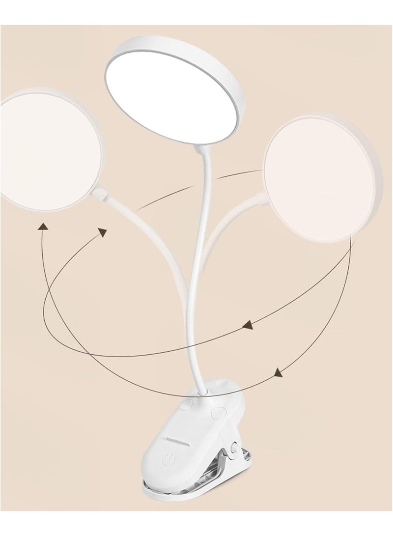 Rechargeable Flexible Clip LED Desk Lamp – 3 Brightness Levels, Clip Base and Mobile Holder - Image 2