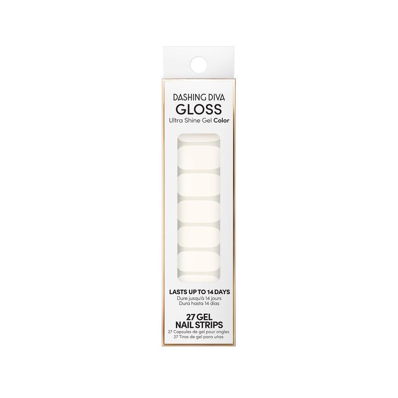 Dashing Diva White Canvas Gloss Nail Strips - Image 1