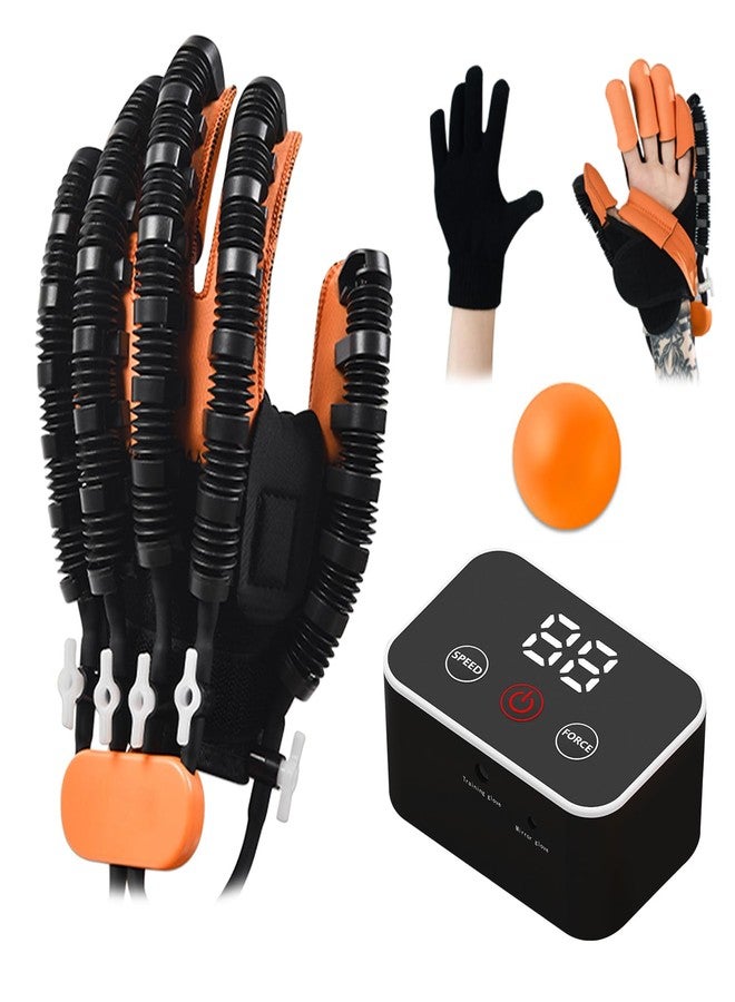 JBMBHC Rehabilitation Robot Gloves, Finger Exerciser for Stroke Recovery Hand Glove Equipment Hand Function Rehabilitation (Orange Left Hand L) - Image 1