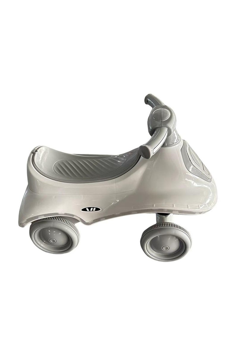 دراجة أطفال قابلة للركوب، دراجة أطفال مزودة بإضاءة وموسيقى للأطفال الصغار من عمر سنة فما فوق، للأولاد والبنات، دراجة توازن رباعية العجلات للاستخدام الداخلي والخارجي - رمادي - Image 3