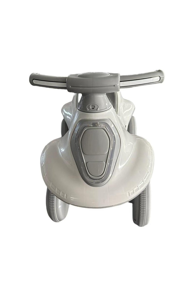 دراجة أطفال قابلة للركوب، دراجة أطفال مزودة بإضاءة وموسيقى للأطفال الصغار من عمر سنة فما فوق، للأولاد والبنات، دراجة توازن رباعية العجلات للاستخدام الداخلي والخارجي - رمادي - Image 2