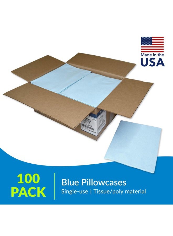 Tidi Avalon Papers 703 Single-Use Pillowcase, Tissue/Poly, 21'' x 30'', Blue (Pack of 100) - Image 2