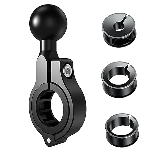 iMESTOU Aluminium 1" Ball Mount Adapter, iMESOTU Ball Base Fits to Handlebar Diameter 0.86"-1"-1.26" or Rear-View Mirror Pole Compatible with Ram Phone Mounts with 1 Inch Ball Sockets - Image 1