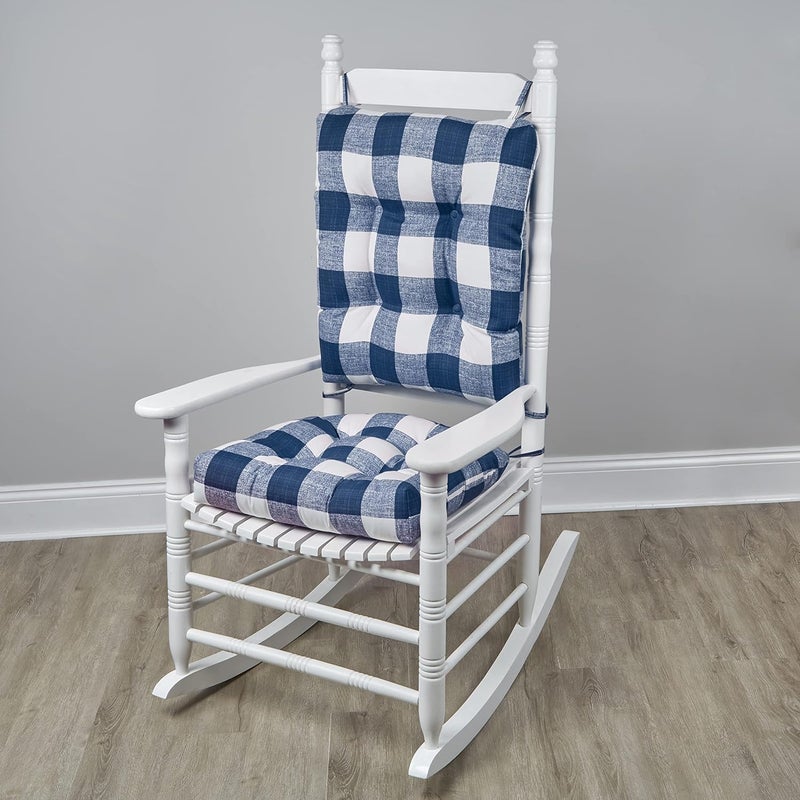 Klear Vu Solarium Rocking Chair Cushion Assembled in The USA for Indoor  Outdoor Use Patio Living Room or Nursery 19x19 Seat and 21x18 Seatback 2Piece Set Navy 2 Count