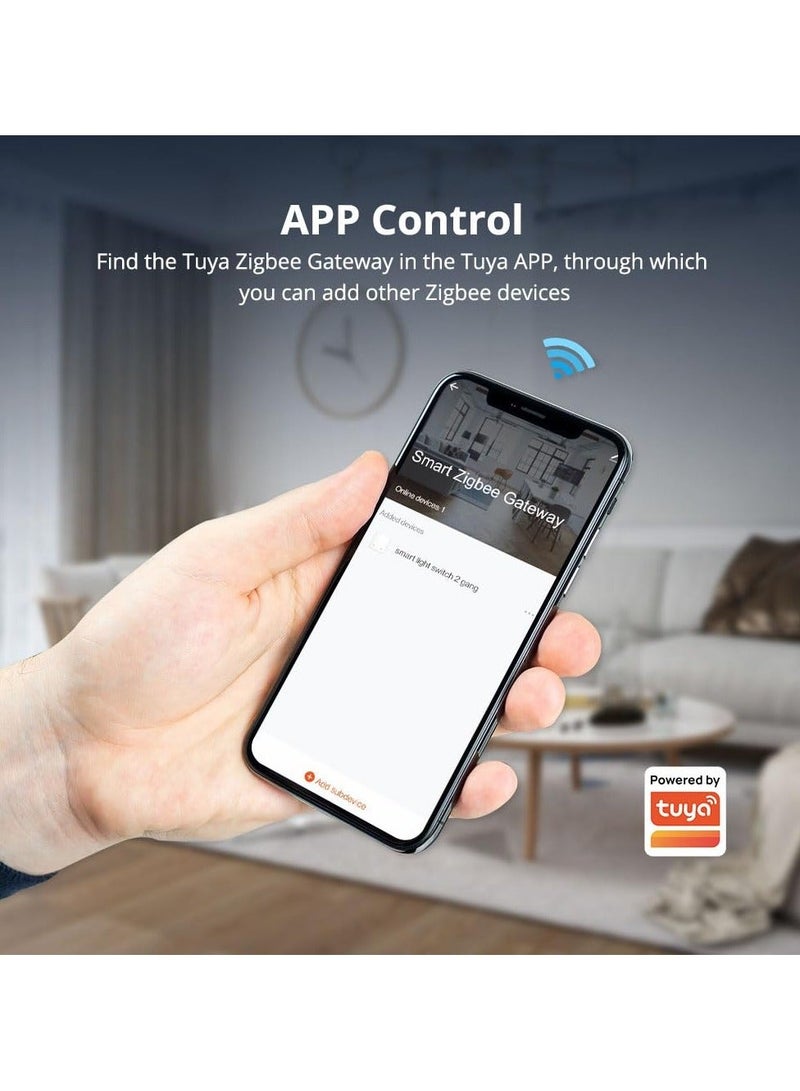 ZigBee Hub/Wired Gateway, Zigbee Hub Intelligent Linkage Smart Devices Alexa Voice Control, Wired Smart Home Automation Hub Zigbee Gateway, Work with Tuya ZigBee Smart Device - Image 4