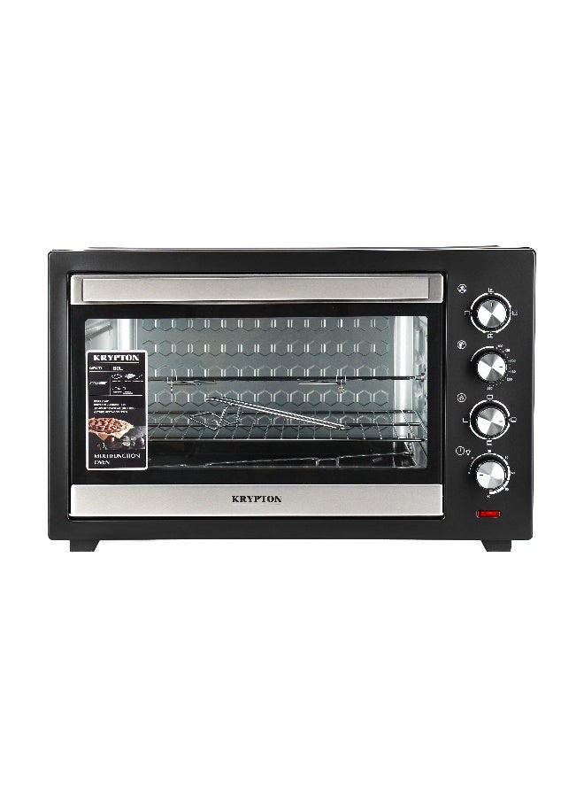 KRYPTON 80 L Electric Oven with Rotisserie and Convection Function | 100 to 250-degree Non Step Temperature Control, 4-Setting Heating Switch perfect for Baking Cakes, Cookies, Bread, etc Heat Resistant Tempered Glass Window | Years Warranty 75 L 2800 W KNO6355 Black - Image 3