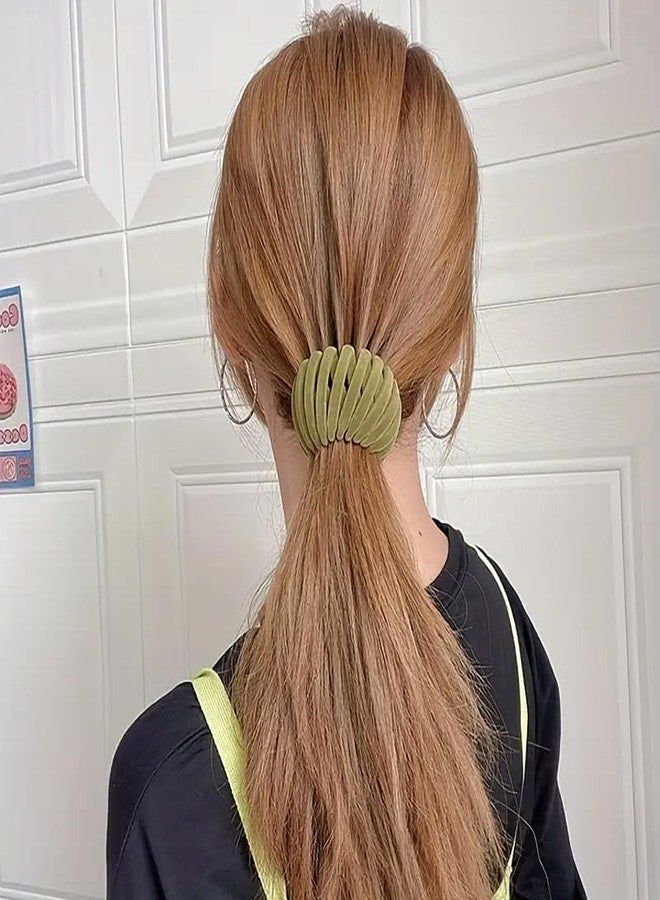 APSAMBR 2pc Velvet Bird Nest Hairpin Expandable Plate Hair Bun Fixed Hairpin Vintage Monochrome Retractable Ponytail Holder Hairpin Hair Accessories - Image 3
