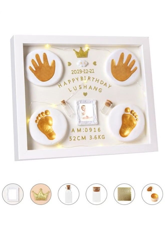 Personalized Newborn Infant Clay Footprint Non-Toxic DIY Handprint Kit Keepsake Ornament Souvenir for Boys and Girls Perfect Baby Shower and Decoration Gift - Image 1