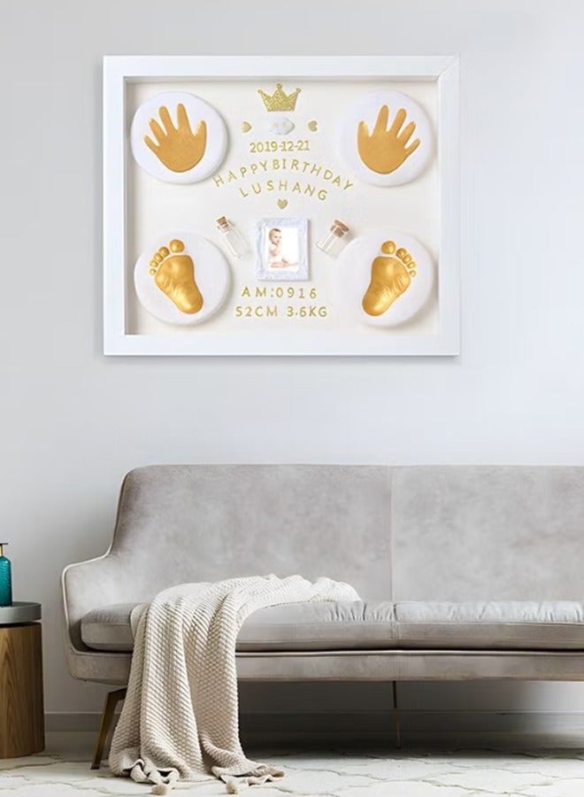 Personalized Newborn Infant Clay Footprint Non-Toxic DIY Handprint Kit Keepsake Ornament Souvenir for Boys and Girls Perfect Baby Shower and Decoration Gift - Image 4