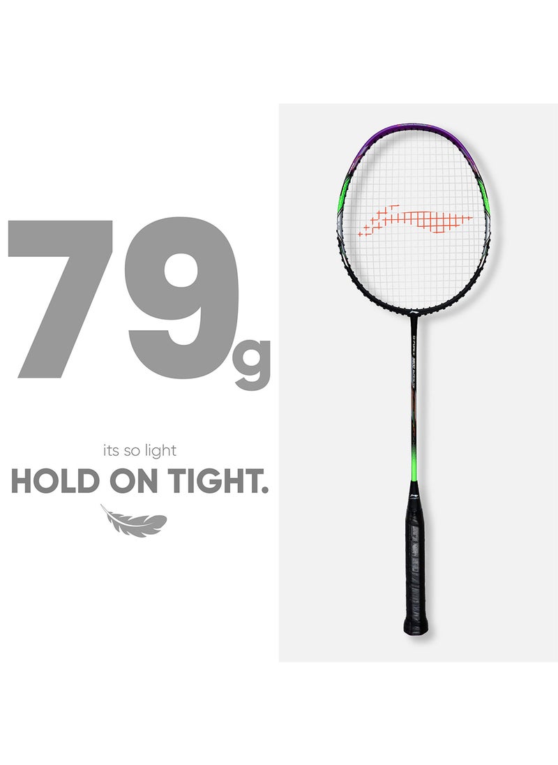 G - Force 3800 Superlite Carbon Fibre Strung Badminton Racket with Full Racket Cover | For Intermediate Players | 79 grams | Maximum String Tension - 32lbs