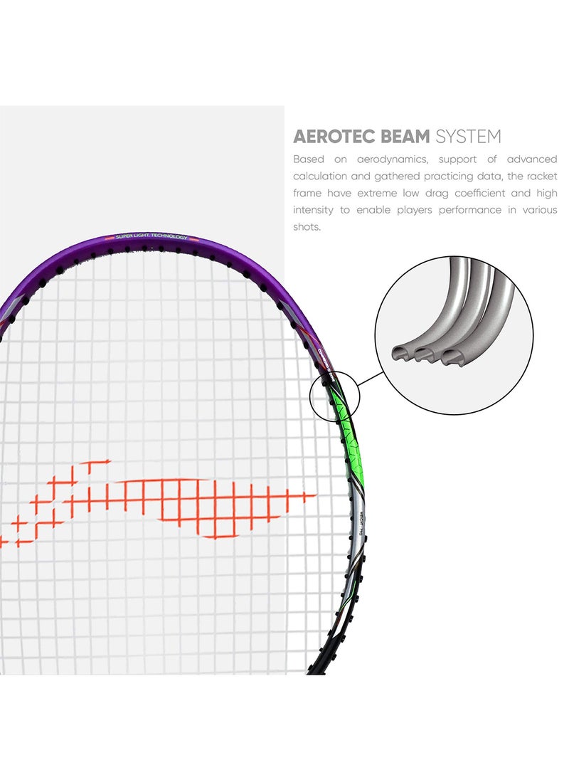 G - Force 3800 Superlite Carbon Fibre Strung Badminton Racket with Full Racket Cover | For Intermediate Players | 79 grams | Maximum String Tension - 32lbs