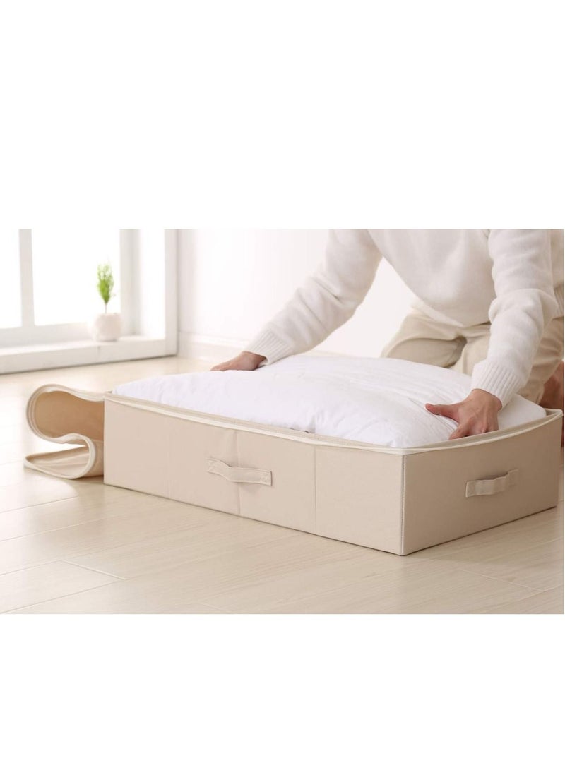Under the Bed Storage Box with Zippered Lid Removable Cardboad Comforter Storage Box Dust proof Storage Basket for duvets - Image 4