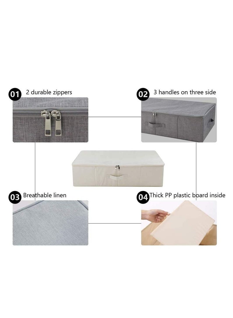 Under the Bed Storage Box with Zippered Lid Removable Cardboad Comforter Storage Box Dust proof Storage Basket for duvets - Image 3