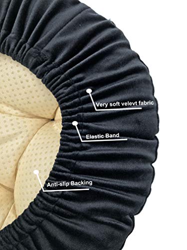 Augld 2 Pack Bar Stool Cushions with Elastic Band Stool Cover 13 Inch Black - Image 2