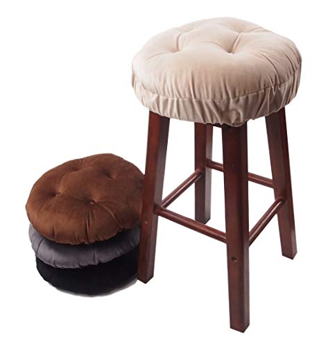 Augld 2 Pack Bar Stool Cushions with Elastic Band Stool Cover 13 Inch Black - Image 4