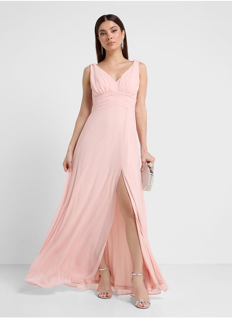 Ella Limited Edition - V-Neck Evening Dress With Slit - Image 1