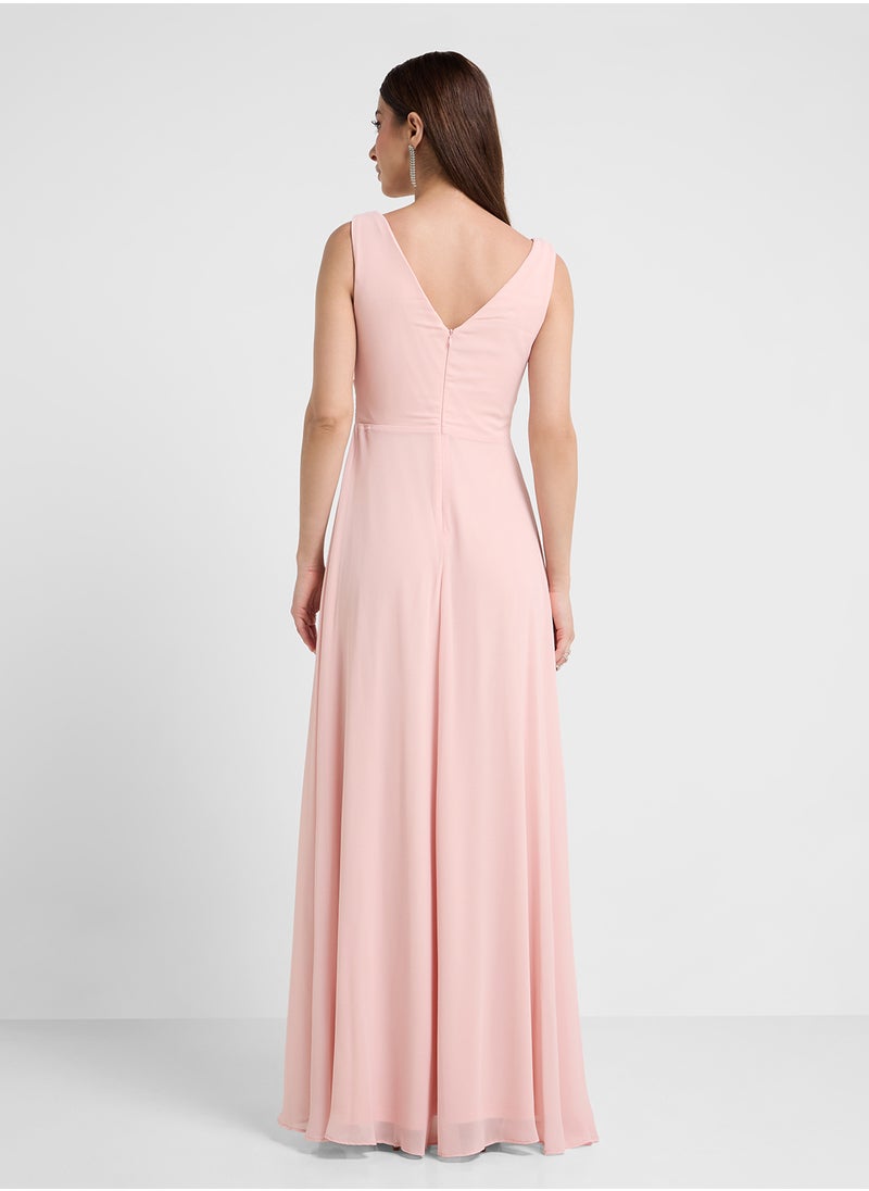 Ella Limited Edition - V-Neck Evening Dress With Slit - Image 1
