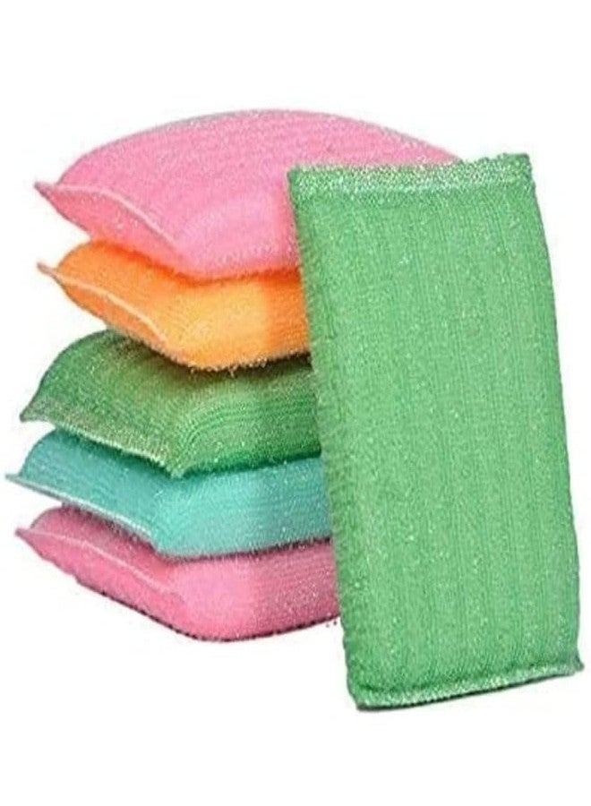 Kitchwish Multipurpose Nylon Sponge Scrubber Pad - Soft & Absorbent Dishwash Scrub for Glassware, Non-Stick & Delicate Utensils (Pack of 6) - Image 1