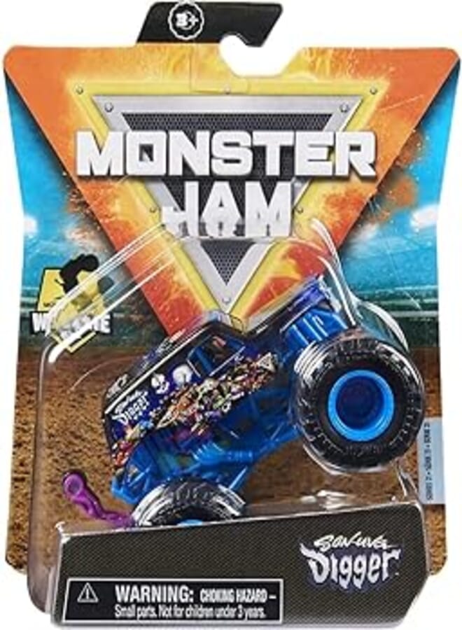 Monster Jam 2021 Spin Master 1:64 Diecast Monster Truck with Wheelie Bar: Shear Madness Son-uva Digger
