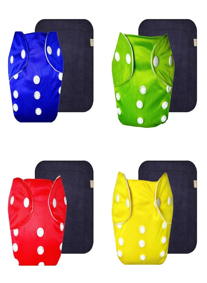 Dumbledo Lite Cloth Diaper with Black Insert (Pack of 4) | Dry Feel and Comfortable | Breathable | Travel Friendly | Everyday Diapering Essential | 3 Months - 2 Years | Unisex Baby - Image 1