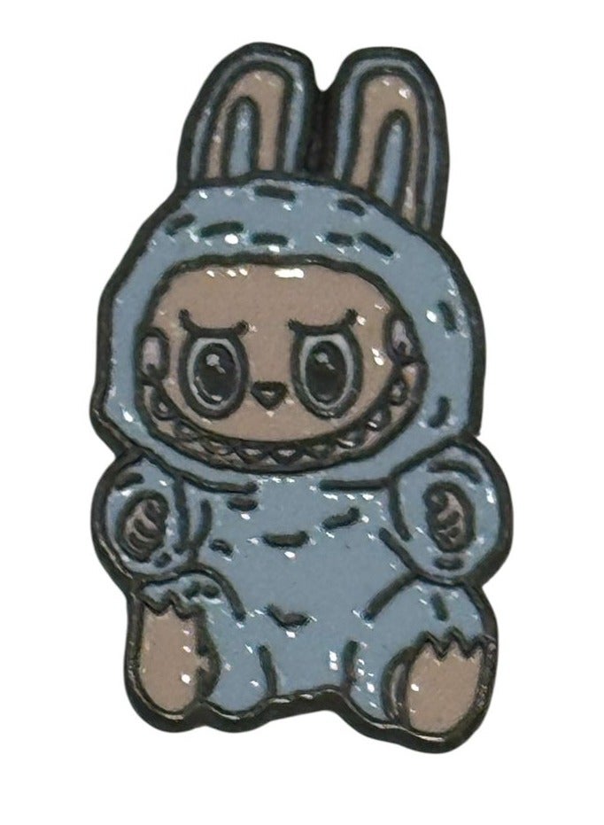 لابوبو ملصق معدني - شعار لابوبو (ازرق فاتح)