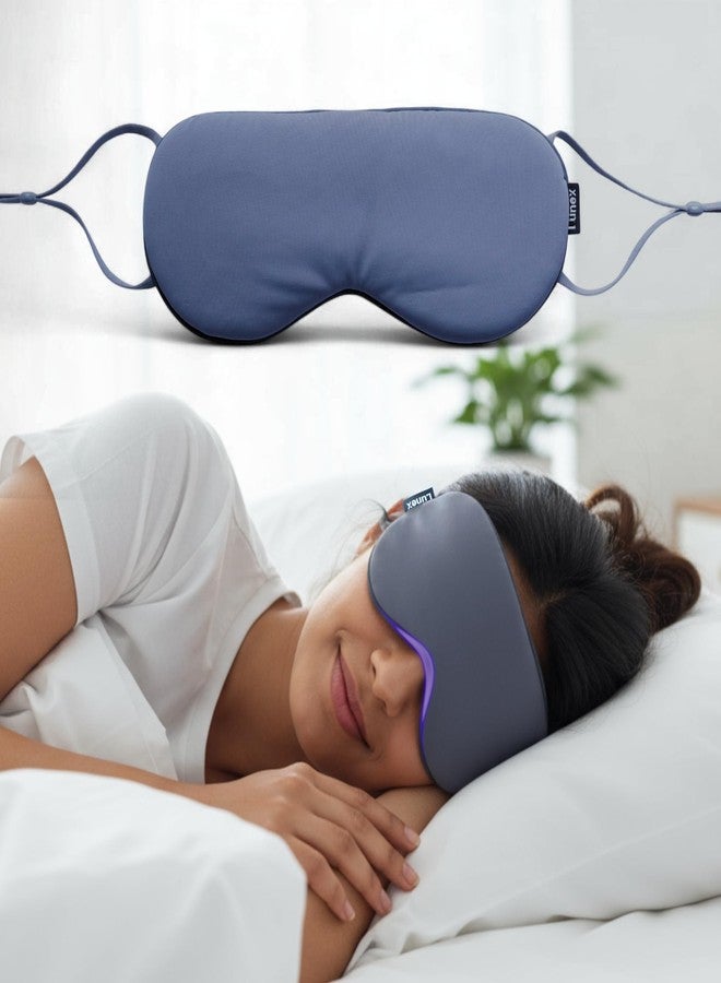 Lunex Premium Grey Sleep Mask for Men & Women | Ultra-Soft Eye Cover for Deep Sleep | Adjustable Strap & Light Blocking (Pack of 1) - Image 2