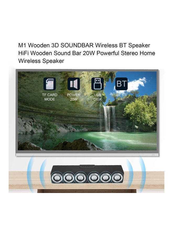 NIBEMINENT M1 Wooden Desk Speaker BT HiFi Music Player V9472Y_P Yellow  - Image 4