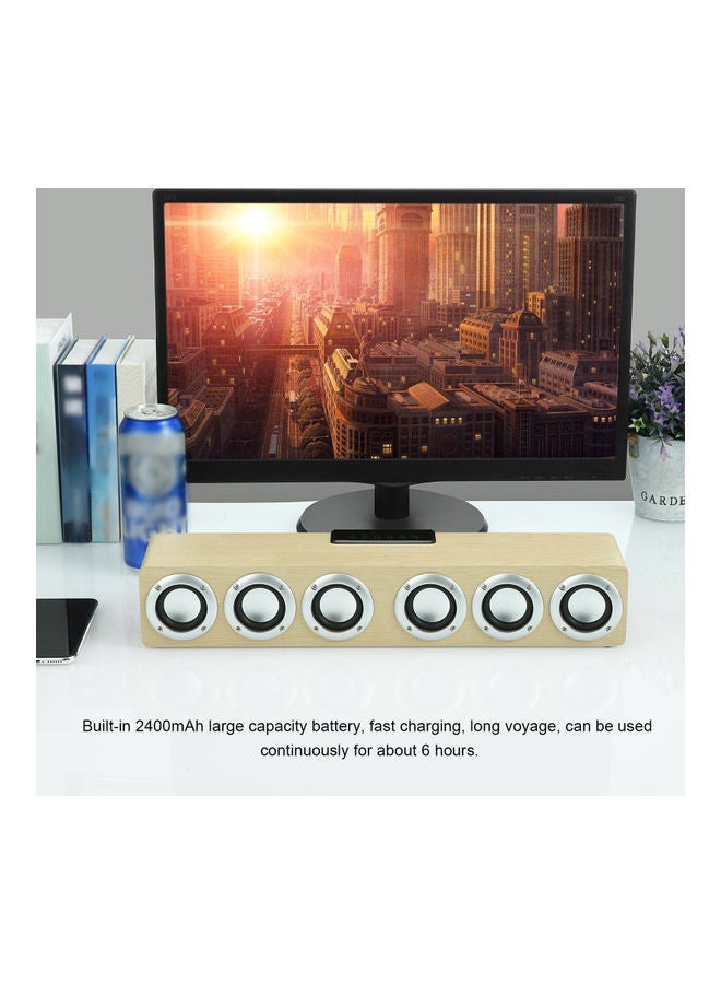 NIBEMINENT M1 Wooden Desk Speaker BT HiFi Music Player V9472Y_P Yellow  - Image 2