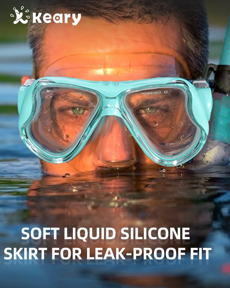 Keary Goggles Swimming Adult Mask Swim Goggles for Men Women Teens Adult Youth 180° Wide View Soft Silicone Skirt Clear No Leak Anti-Fog Swim Goggles with Nose Cover Pool Underwater Water Mask Glasses - Image 4