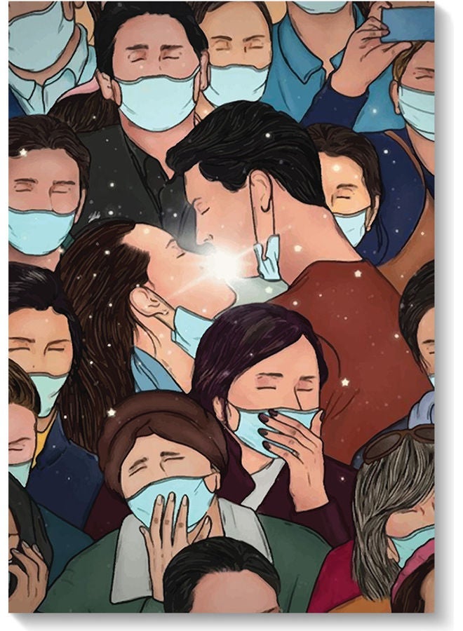 RYN Love Corona Virus Wall Art Multicolour 40x60cm - Image 2