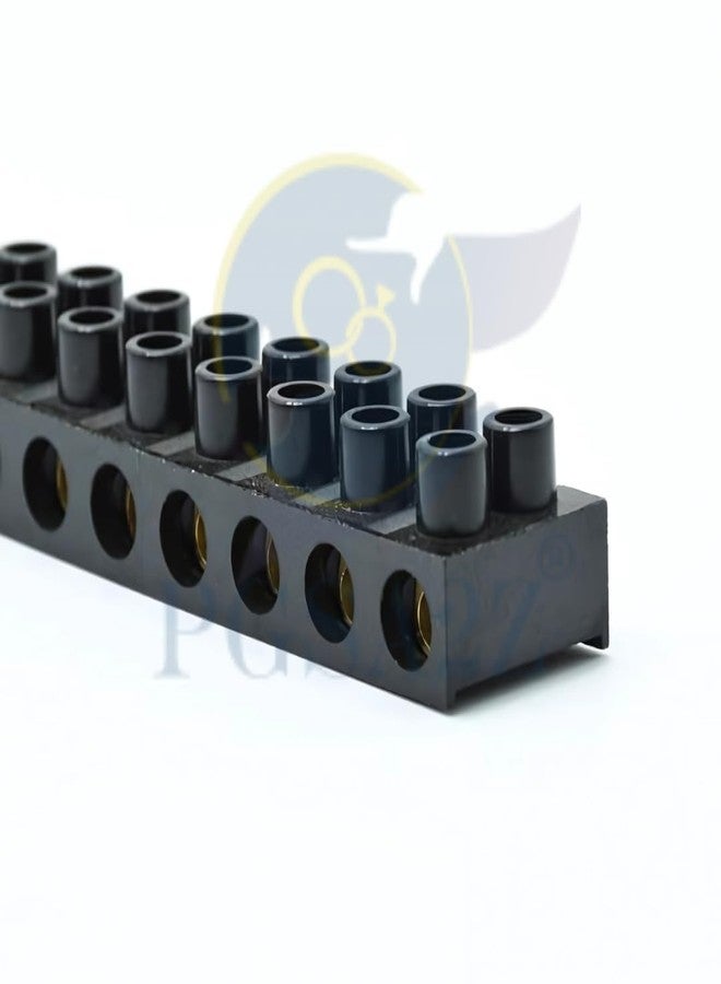 PGSA2Z® 12-Way Bakelite Terminal Strip Connector Block – Heavy Duty Screw Type Wire Connector, Electrical Insulation Strip for Control Panels, DIY & Industrial Use (Pack of 2, Black) - Image 4