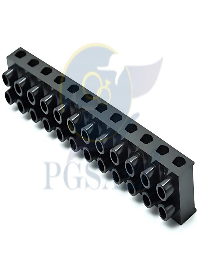 PGSA2Z® 12-Way Bakelite Terminal Strip Connector Block – Heavy Duty Screw Type Wire Connector, Electrical Insulation Strip for Control Panels, DIY & Industrial Use (Pack of 2, Black) - Image 5