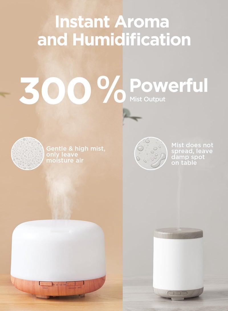 SYOSI 500ml Essential Oil Diffuser with Remote Control, Ultrasonic Aromatherapy Diffusers Scent Humidifier Vaporizer Auto-Off Timer for Large Room Home - Image 2