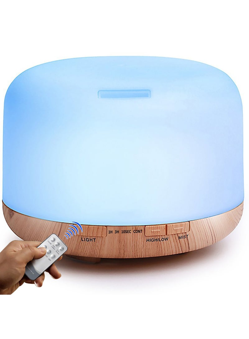 SYOSI 500ml Essential Oil Diffuser with Remote Control, Ultrasonic Aromatherapy Diffusers Scent Humidifier Vaporizer Auto-Off Timer for Large Room Home - Image 1