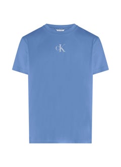 Calvin Klein Jeans Men's Crew Neck Cover-up T-Shirt - Cotton, Blue 