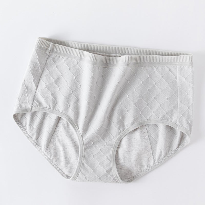 High-Waist Cotton Antimicrobial Leakproof Menstrual Panties Light gray 