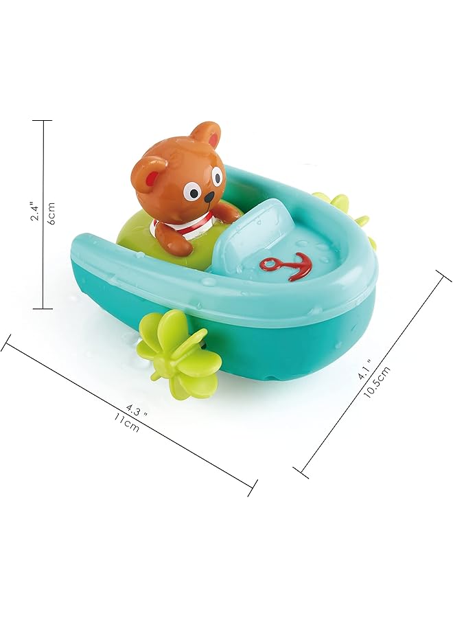 Hape Tubing Pull Back Boat Moving Bath Speedboat Toy For Toddlers 18 Months And Up - Image 2