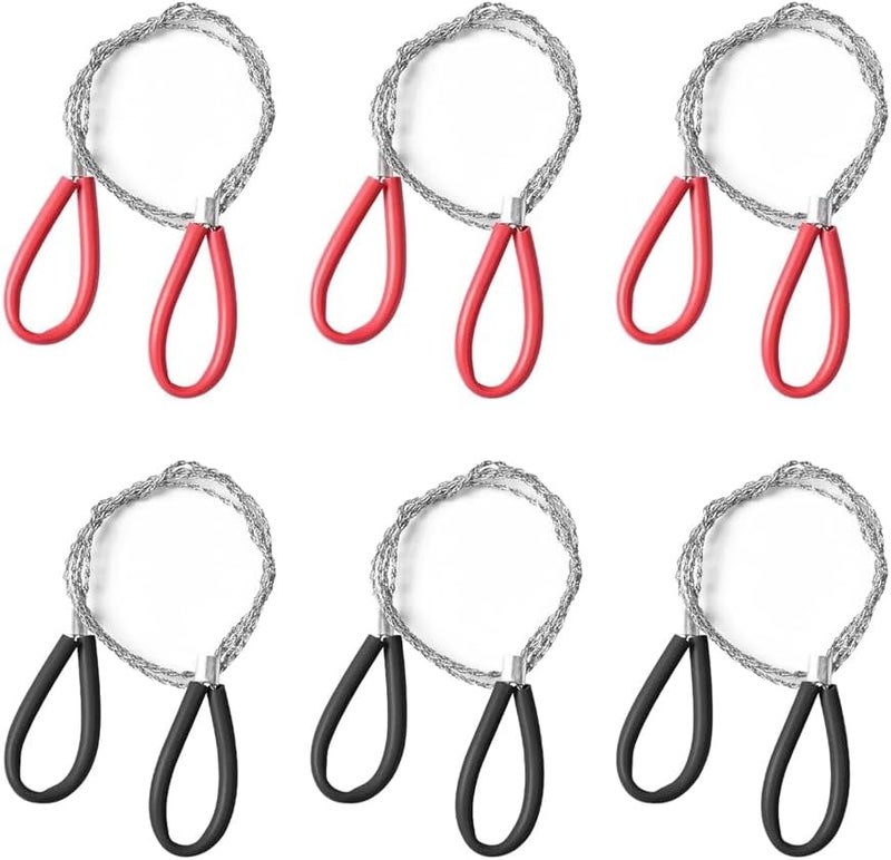 6Pcs Stainless Steel Wire Saw Set for Emergency Survival PVC Pipe Cutting - Image 1