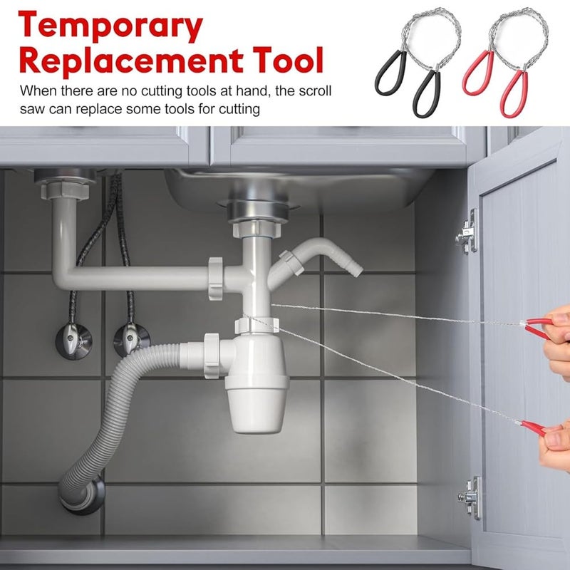 6Pcs Stainless Steel Wire Saw Set for Emergency Survival PVC Pipe Cutting - Image 4