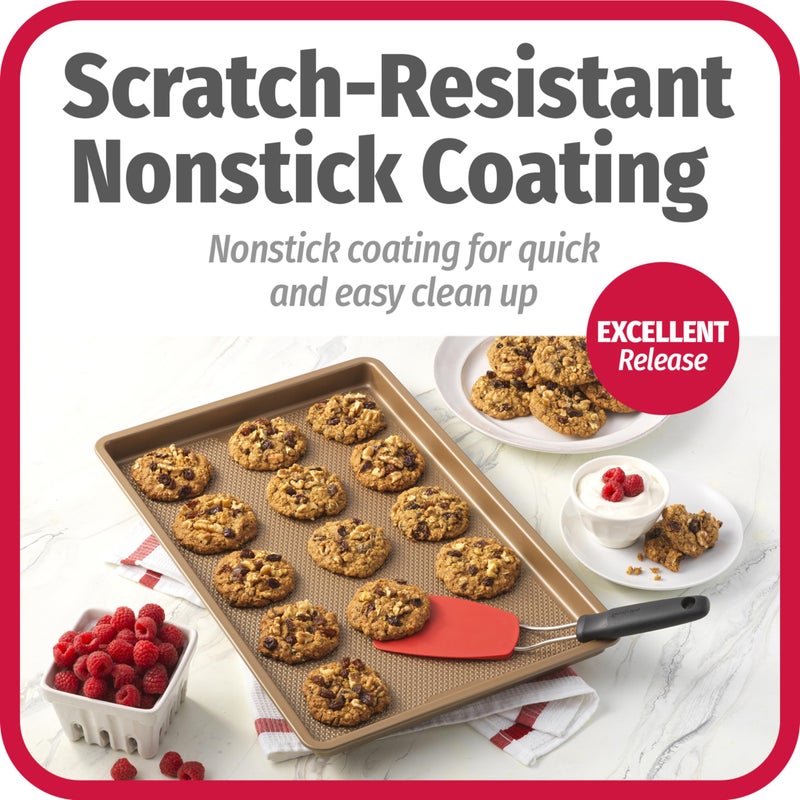 GoodCook BestBake Nonstick Textured Carbon Steel Cookie Sheet, 11" x 17", Large Baking Sheet, Even Heating, Scratch-Resistant, Non-Toxic, Durable, Ideal for Baking and Sheet Pan Dinners - Image 3